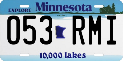 MN license plate 053RMI