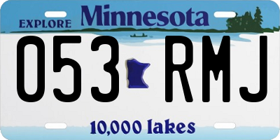 MN license plate 053RMJ