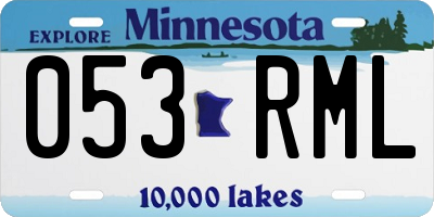 MN license plate 053RML