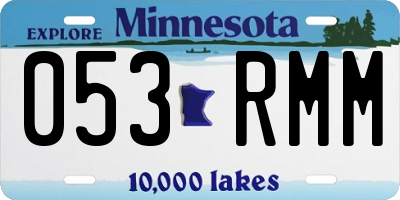 MN license plate 053RMM