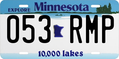 MN license plate 053RMP