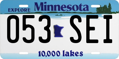 MN license plate 053SEI