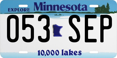 MN license plate 053SEP