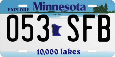 MN license plate 053SFB