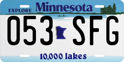MN license plate 053SFG