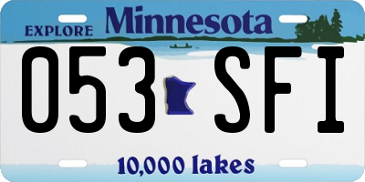 MN license plate 053SFI