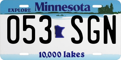 MN license plate 053SGN