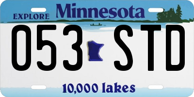 MN license plate 053STD