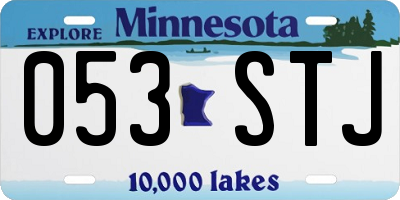 MN license plate 053STJ