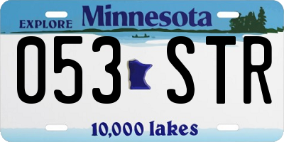 MN license plate 053STR