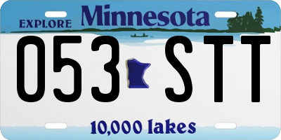 MN license plate 053STT