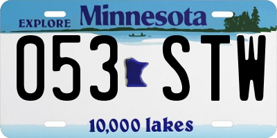 MN license plate 053STW