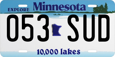 MN license plate 053SUD