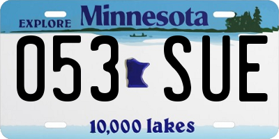 MN license plate 053SUE