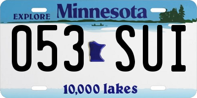 MN license plate 053SUI