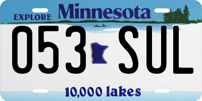 MN license plate 053SUL