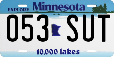 MN license plate 053SUT