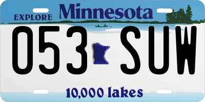MN license plate 053SUW