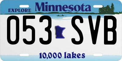 MN license plate 053SVB