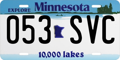 MN license plate 053SVC