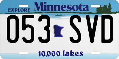 MN license plate 053SVD