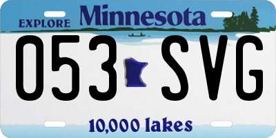 MN license plate 053SVG