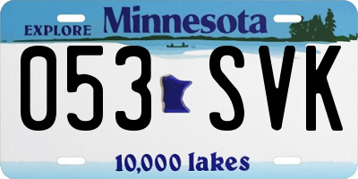 MN license plate 053SVK