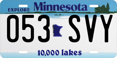 MN license plate 053SVY