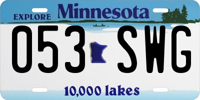MN license plate 053SWG