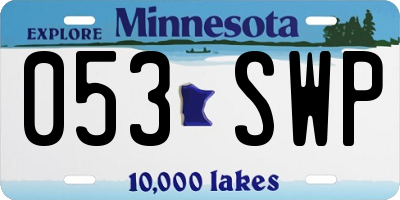 MN license plate 053SWP
