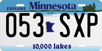 MN license plate 053SXP