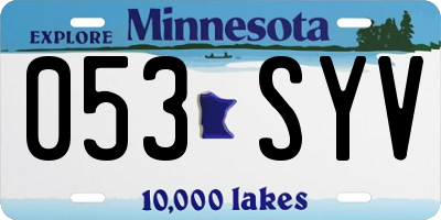 MN license plate 053SYV