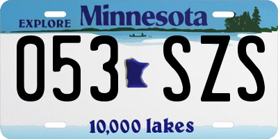 MN license plate 053SZS
