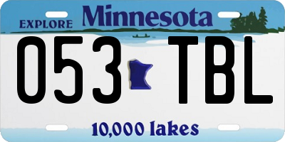 MN license plate 053TBL