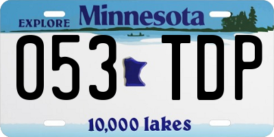 MN license plate 053TDP