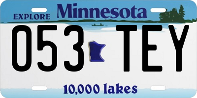 MN license plate 053TEY