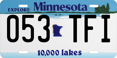 MN license plate 053TFI