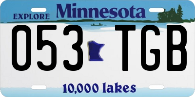 MN license plate 053TGB