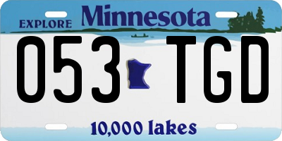 MN license plate 053TGD