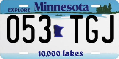 MN license plate 053TGJ