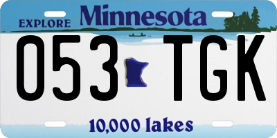 MN license plate 053TGK