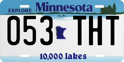MN license plate 053THT