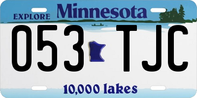 MN license plate 053TJC