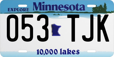 MN license plate 053TJK
