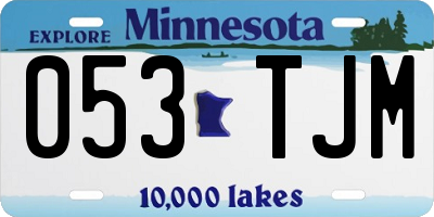 MN license plate 053TJM