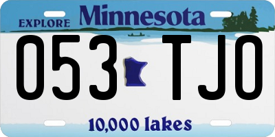 MN license plate 053TJO