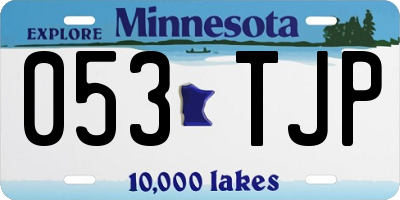 MN license plate 053TJP