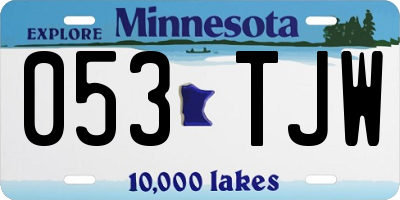 MN license plate 053TJW
