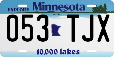 MN license plate 053TJX