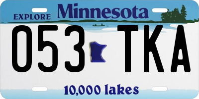 MN license plate 053TKA
